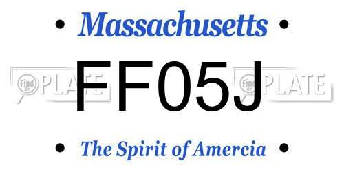 FF05J Massachusetts License Plate