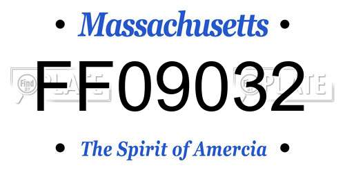 FF09032 Massachusetts License Plate
