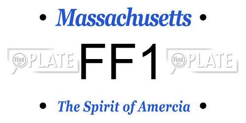 FF1 Massachusetts License Plate