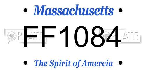 FF1084 Massachusetts License Plate