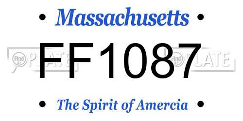 FF1087 Massachusetts License Plate