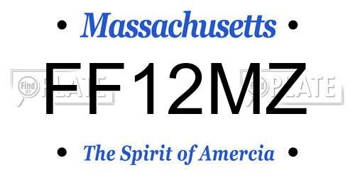 FF12MZ Massachusetts License Plate