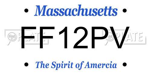 FF12PV Massachusetts License Plate