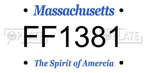 FF1381 Massachusetts License Plate