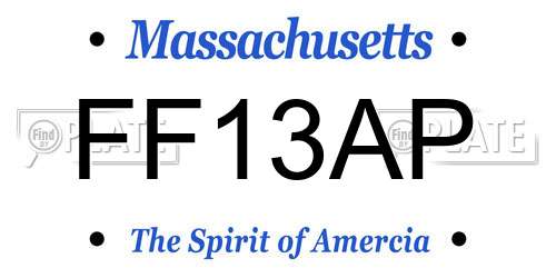 FF13AP Massachusetts License Plate