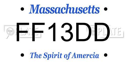 FF13DD Massachusetts License Plate