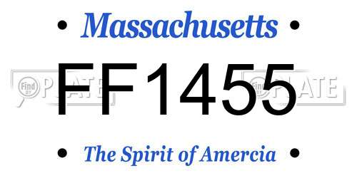 FF1455 Massachusetts License Plate