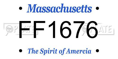 FF1676 Massachusetts License Plate