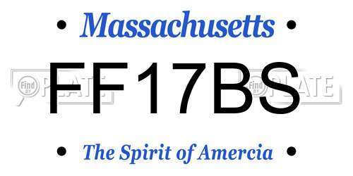 FF17BS Massachusetts License Plate