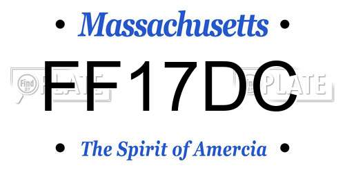 FF17DC Massachusetts License Plate