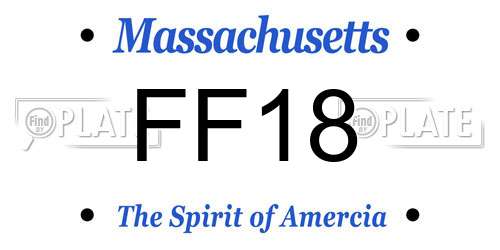 FF18 Massachusetts License Plate