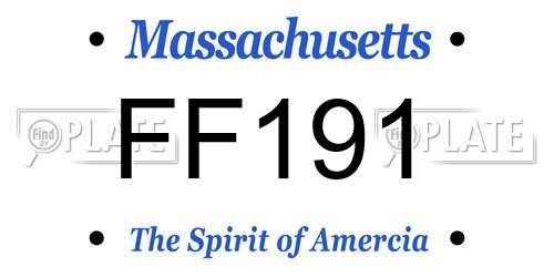 FF191 Massachusetts License Plate