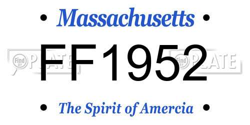 FF1952 Massachusetts License Plate