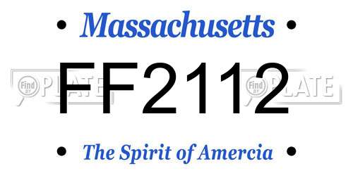 FF2112 Massachusetts License Plate