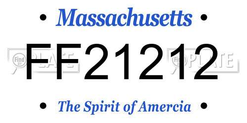 FF21212 Massachusetts License Plate