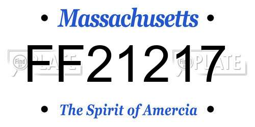 FF21217 Massachusetts License Plate