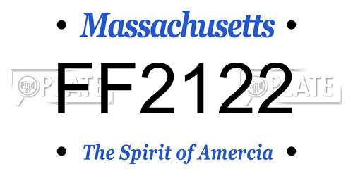 FF2122 Massachusetts License Plate