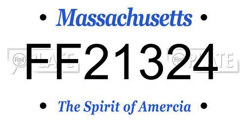 FF21324 Massachusetts License Plate