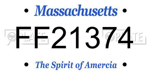 FF21374 Massachusetts License Plate