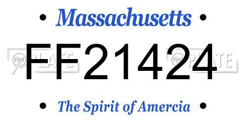 FF21424 Massachusetts License Plate