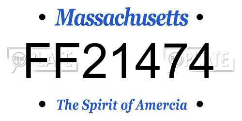FF21474 Massachusetts License Plate