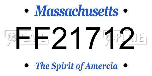 FF21712 Massachusetts License Plate