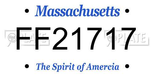 FF21717 Massachusetts License Plate