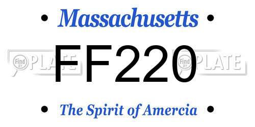 FF220 Massachusetts License Plate