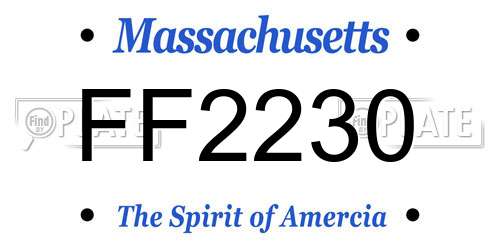 FF2230 Massachusetts License Plate