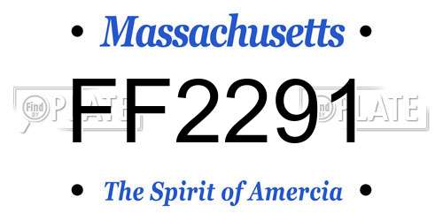 FF2291 Massachusetts License Plate