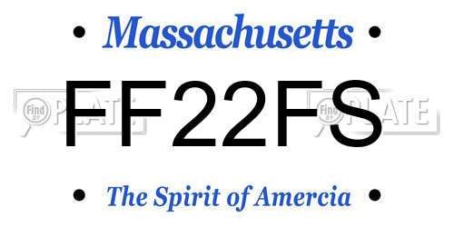 FF22FS Massachusetts License Plate
