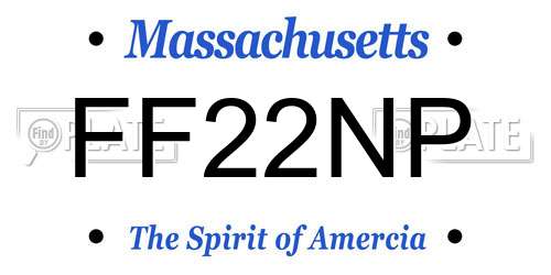 FF22NP Massachusetts License Plate