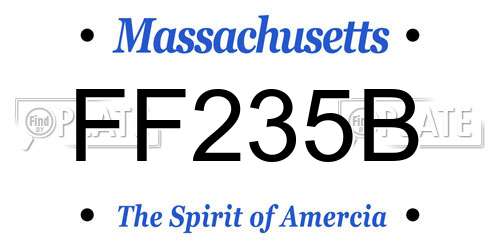 FF235B Massachusetts License Plate