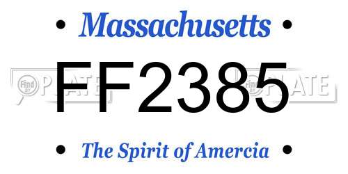 FF2385 Massachusetts License Plate
