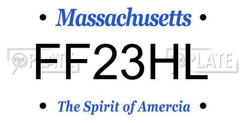FF23HL Massachusetts License Plate