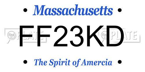 FF23KD Massachusetts License Plate