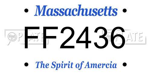 FF2436 Massachusetts License Plate