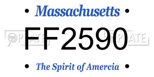 FF2590 Massachusetts License Plate