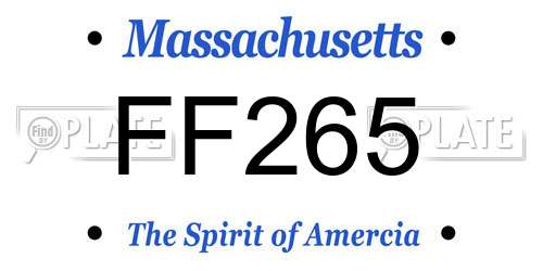 FF265 Massachusetts License Plate