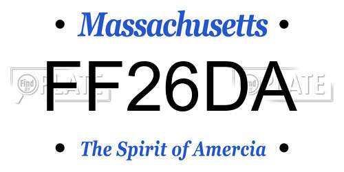 FF26DA Massachusetts License Plate