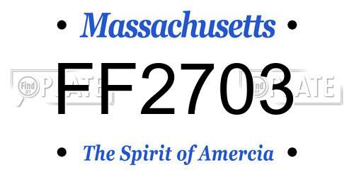 FF2703 Massachusetts License Plate