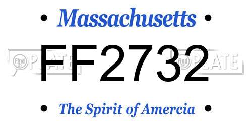 FF2732 Massachusetts License Plate