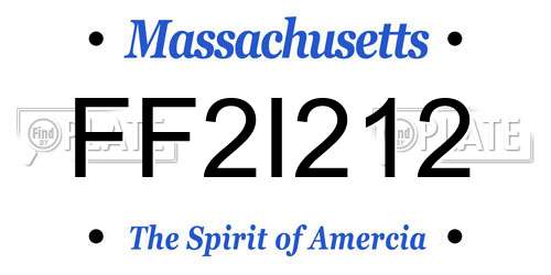 FF2I212 Massachusetts License Plate