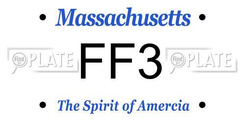 FF3 Massachusetts License Plate