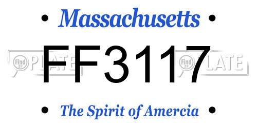 FF3117 Massachusetts License Plate