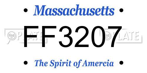 FF3207 Massachusetts License Plate
