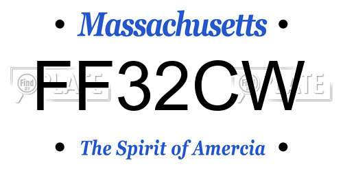 FF32CW Massachusetts License Plate