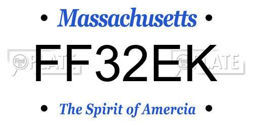 FF32EK Massachusetts License Plate