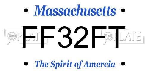 FF32FT Massachusetts License Plate