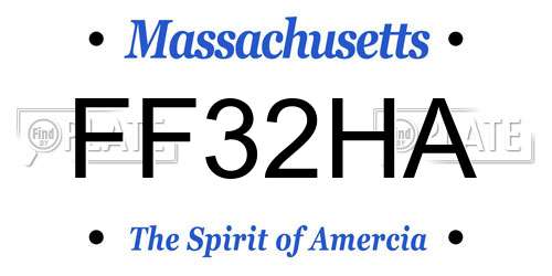 FF32HA Massachusetts License Plate